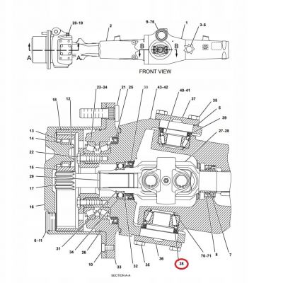 УПЛОТНИТЕЛЬ КРОССОВЕРА НИЖНИЙ CAT 428C OEM — фото 2
