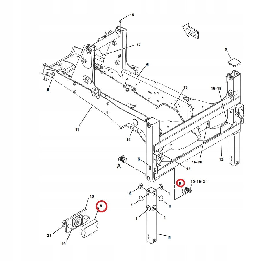 Нижний стабилизатор скольжения CAT 428F 432f / F2