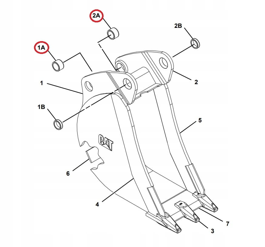 CAT 428 416 ВТУЛКА КОВША 45X58X24