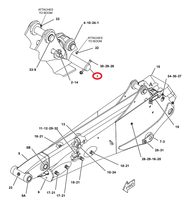 ПАЛЕЦ ЗАДНЕЙ РУКИ CAT 428F 432F