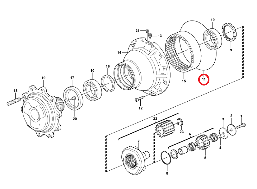 УПЛОТНИТЕЛЬНОЕ КОЛЬЦО СТУПИЦЫ ЗАДНЕГО КОЛЕСА VOLVO BL61 BL71
