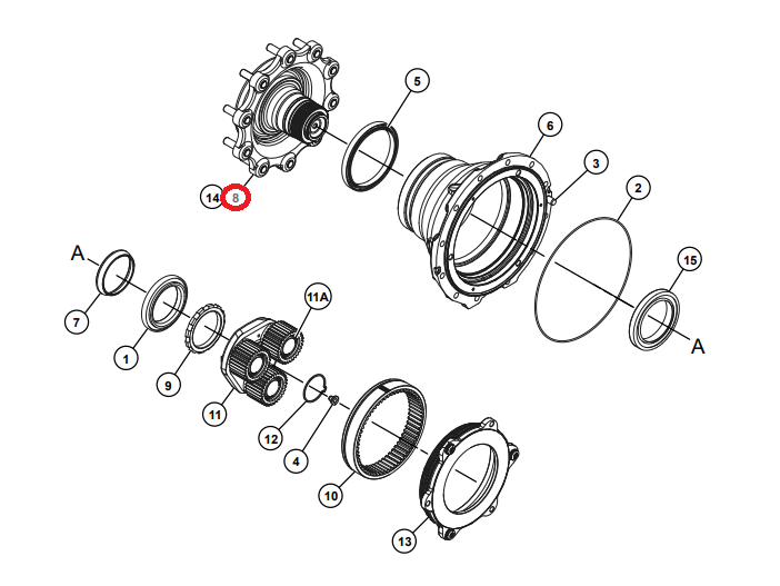 ФЛАНЕЦ ЗАДНЕГО МОСТА CAT 450E