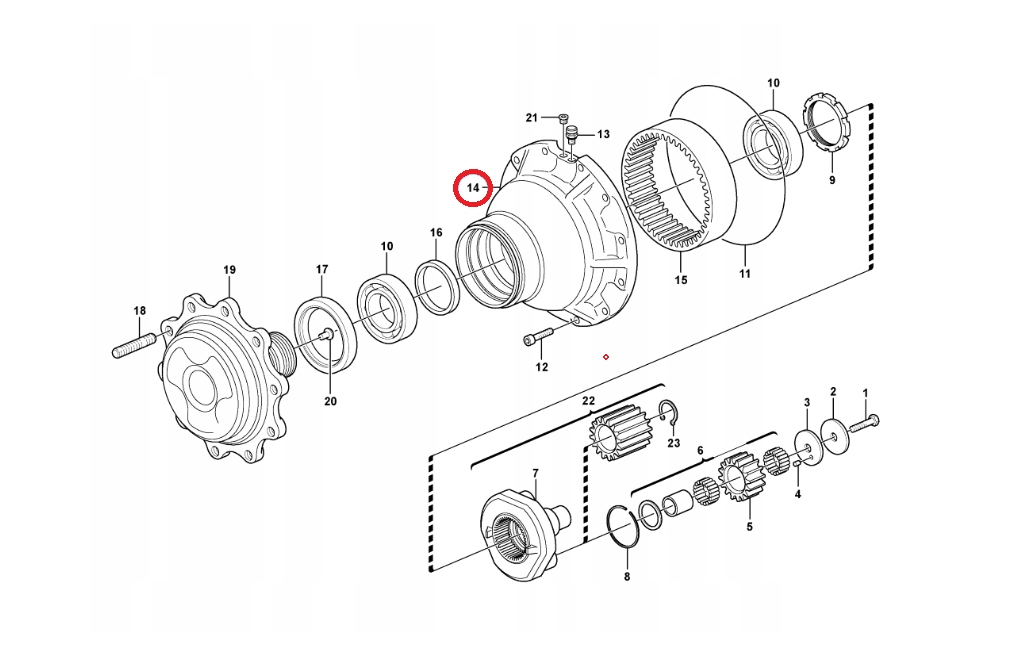 СТУПИЦА ЗАДНЕГО МОСТА CASE 580ST 580T