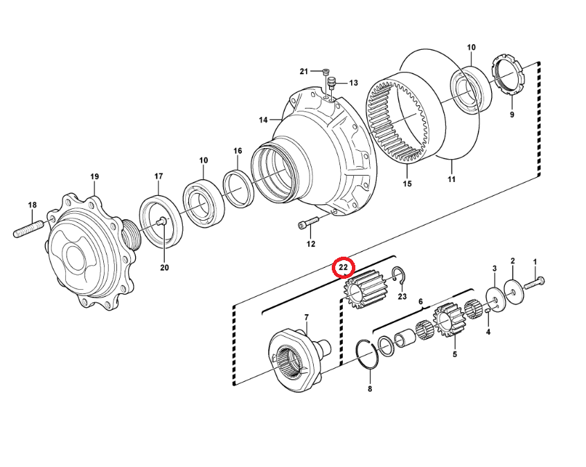КОМПЛЕКТ ПЛАНЕТАРНЫХ СПУТНИКОВ ЗАДНИЙ МОСТ VOLVO BL61 BL71