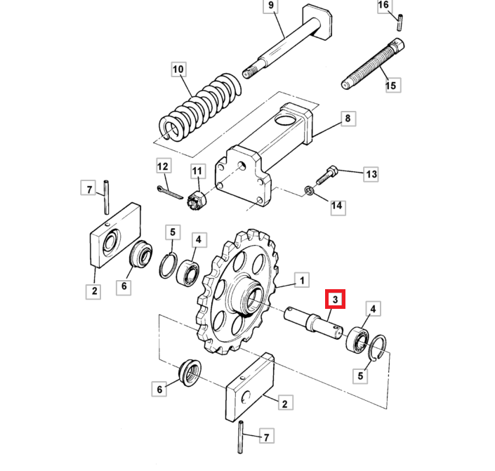 РОЛИК НАТЯЖНОГО КОЛЕСА JCB 8014 8016 8018 8020