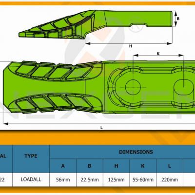 Средний зуб зарядного устройства JCB 406 407 408 409 – № 274/00622 — фото 2