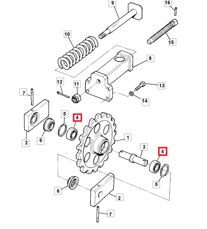 ПОДШИПНИК НАТЯЖНОГО КОЛЕСА JCB 1.5 T 8014 8018