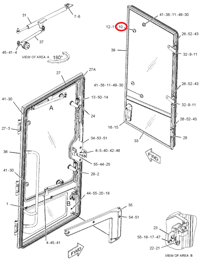 ПЕТЛЯ КРЕПЛЕНИЯ СТЕКЛА CAT 428D 428E 1298542