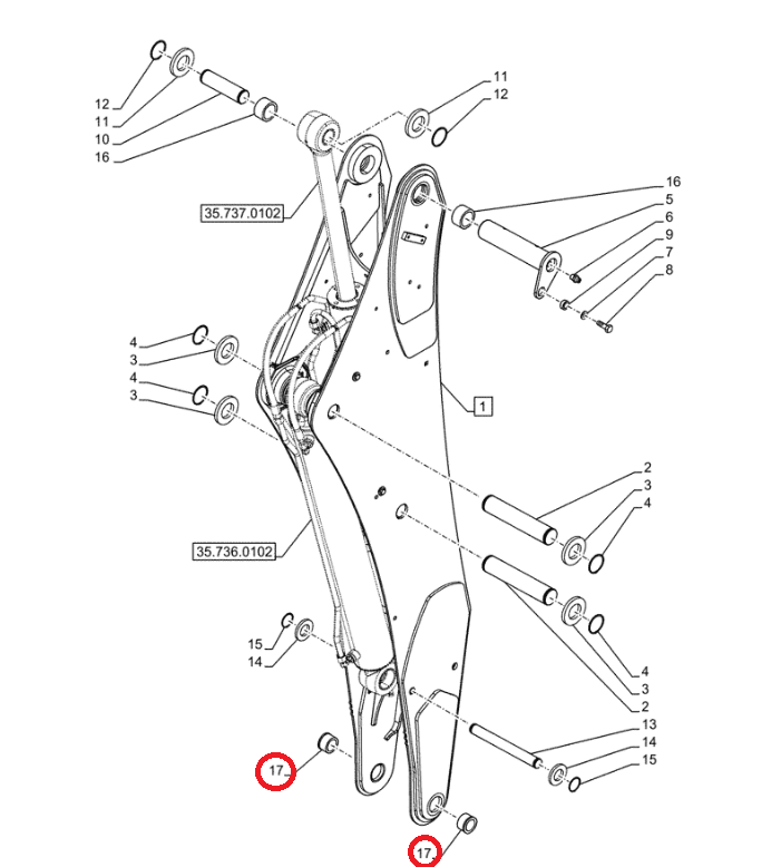 РУКАВ ПЛЕЧО ЗАДНЯЯ КРЫШКА 580ST 580T 590ST 84257868