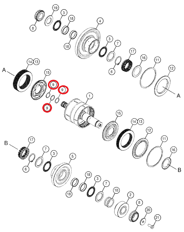 УПЛОТНЕНИЕ ВАЛА ПЕРЕДАЧИ CAT 6Y1192