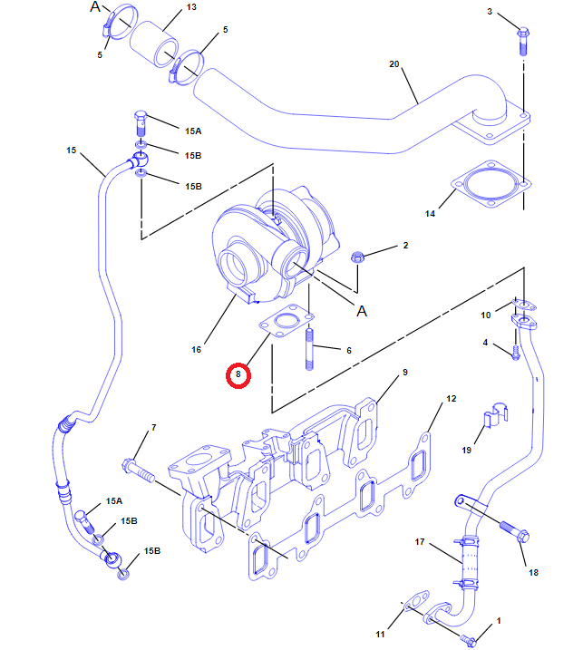 Cat прокладка коллектора CAT 428 M315 TH62 1945390