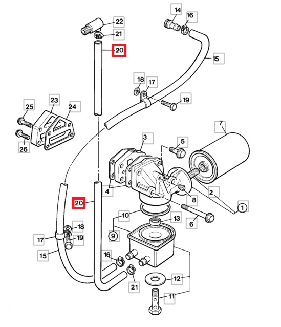 ШЛАНГ МАСЛООХЛАДИТЕЛЯ 3CX 4CX 02/200918