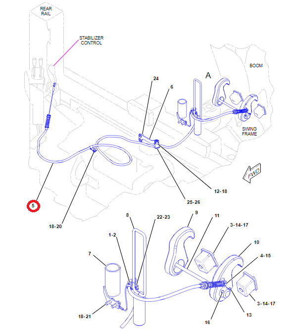 ТРОС БЛОКИРОВКИ РУКИ CAT 434E 444F2 3103933