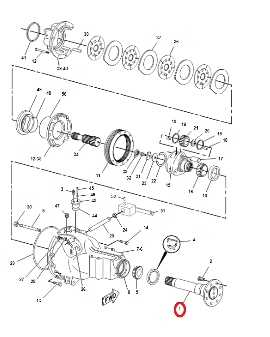 CATERPILLAR ПОЛУОСЬ 428C 428D ЗАДНИЙ