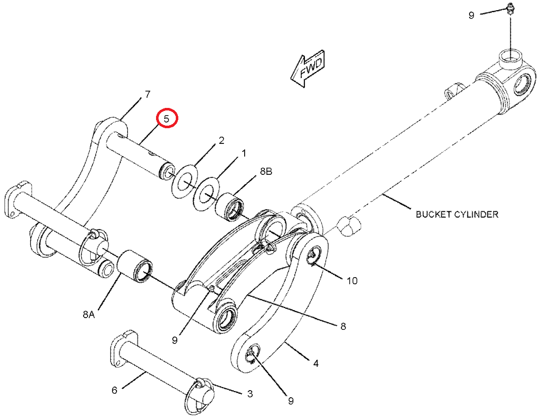 Штифт ковша Cat 301.8 301.5 2299246 30X155