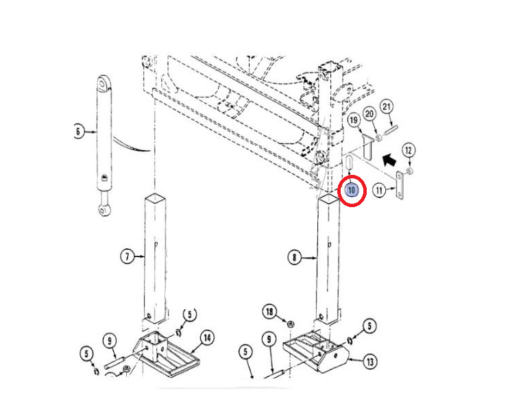 ŚLIZG STABILIZATORA CASE 580 SM SLE M LE 199939A2