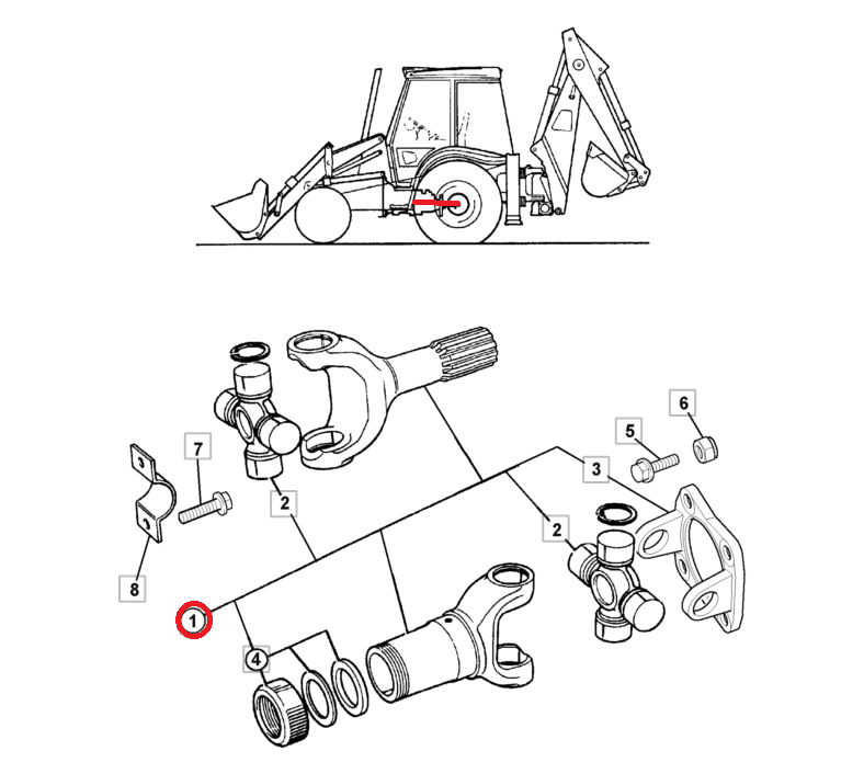 ЗАДНИЙ ПРИВОДНОЙ ВАЛ JCB 3CX 4CX MANUAL 914/60095