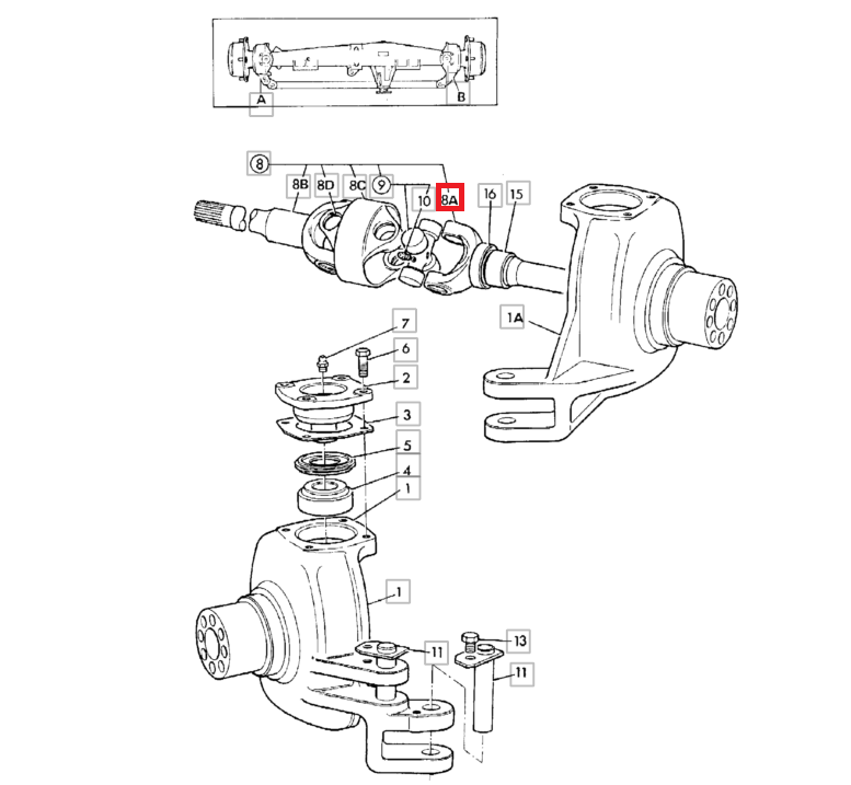 Полуось короткий JCB 3CX 4CX 914/80201 L-244MM