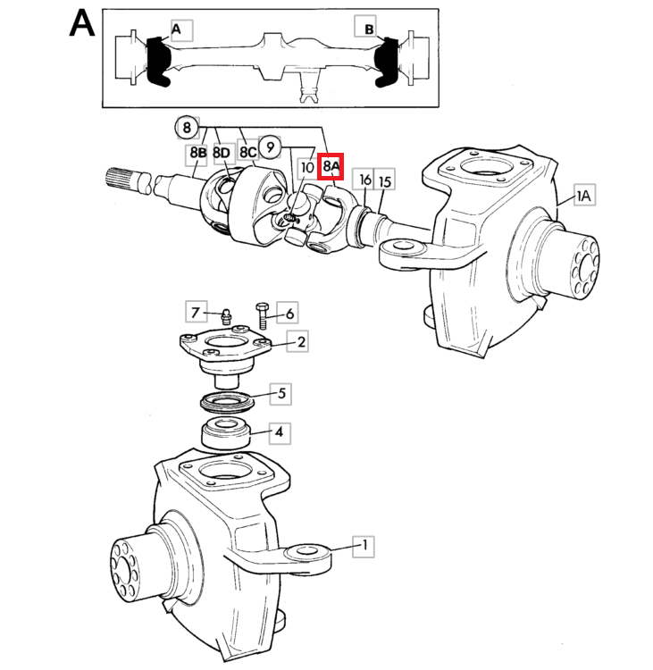 Полуось короткий JCB 3CX 4CX 914/88101 L-244MM