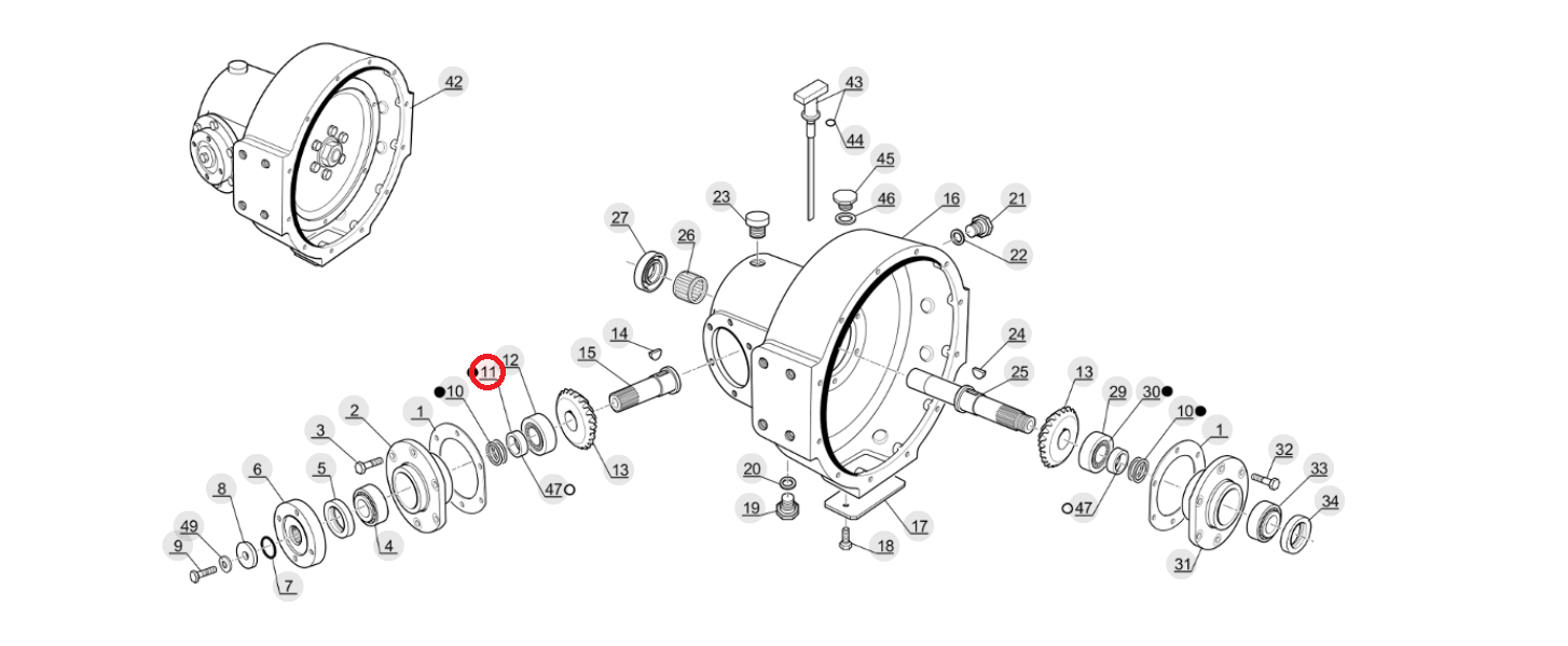 ВТУЛКА УГЛОВОЙ КОРОБКИ MANITOU MT ML MLT - X MLT