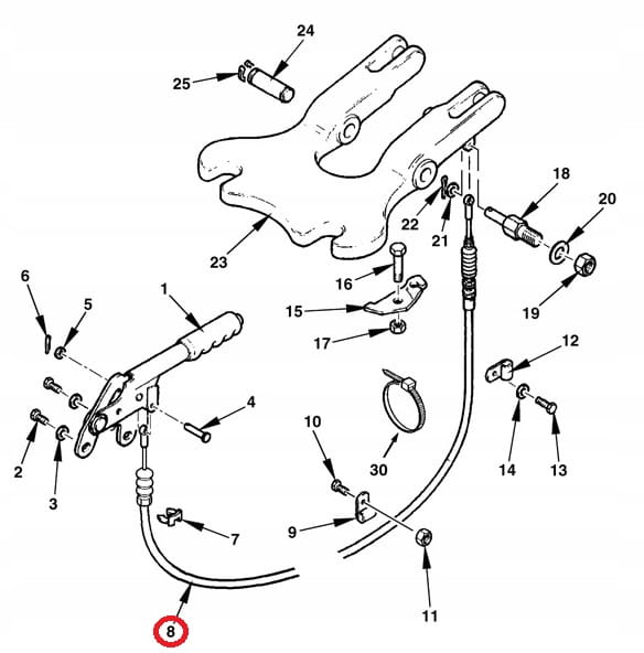 ТРОС БЛОКИРОВКИ ЗАДНЕЙ СТРЕЛЫ TEREX FERMEC OEM