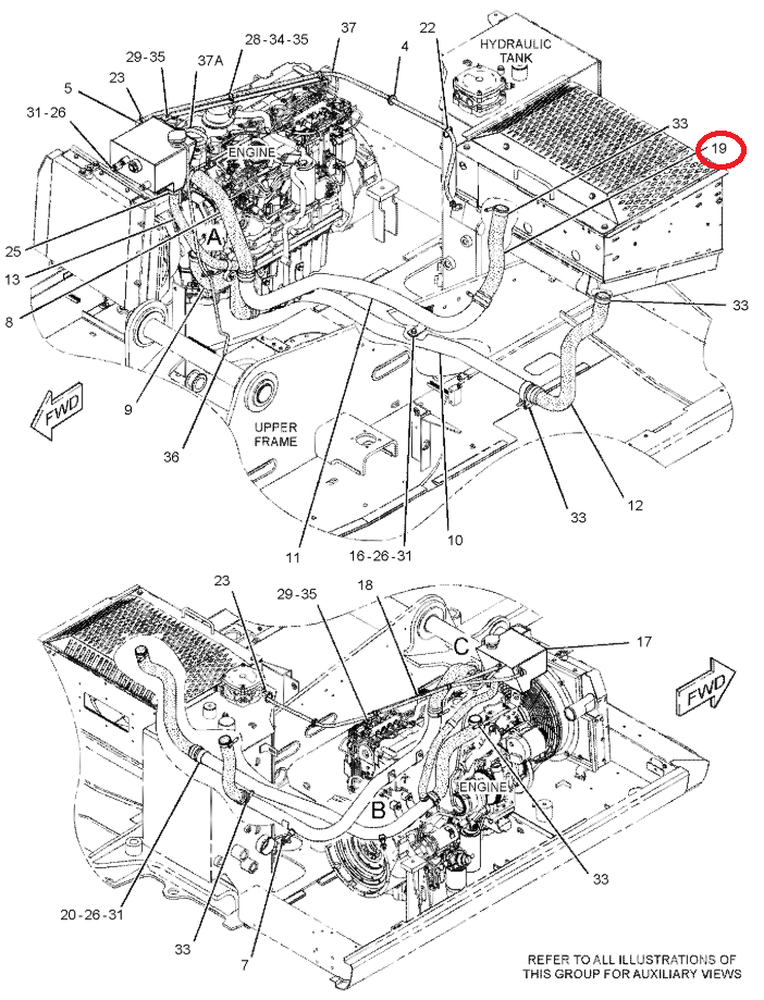ШЛАНГ ДЛЯ ОХЛАЖДЕНИЯ CAT M313D M315D M316D 2894874