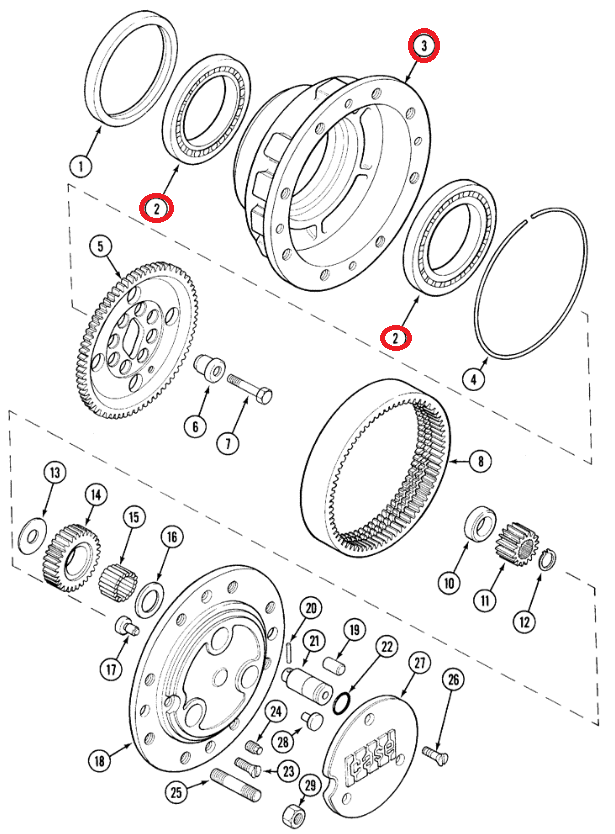 Корпус корпуса + подшипник 580K 590SM K395123