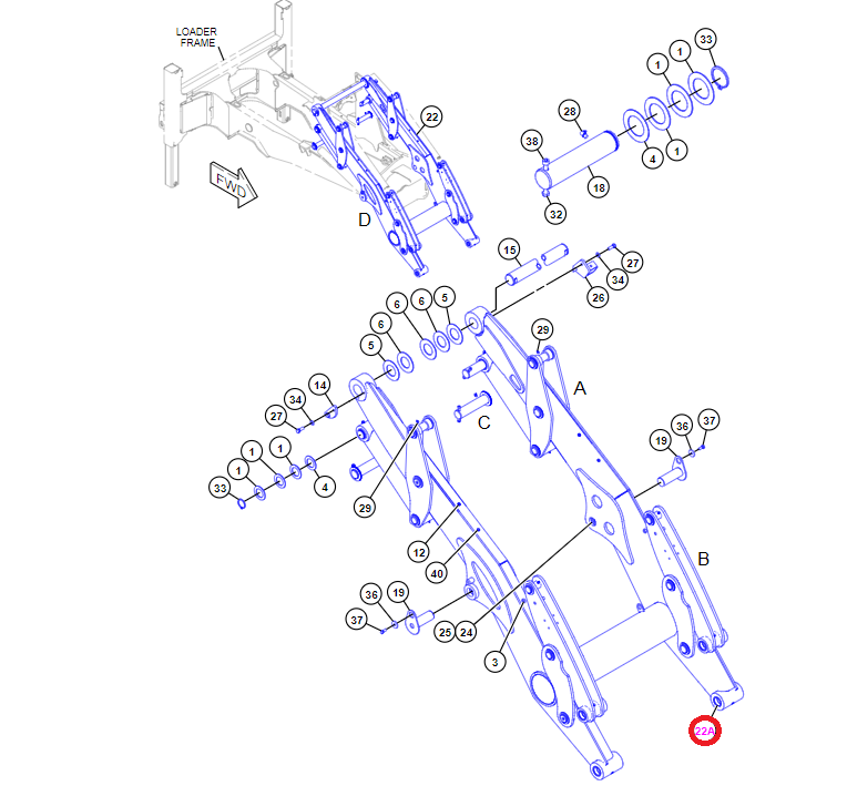 Рукав рычага и ковша CAT 444E 50X63X24