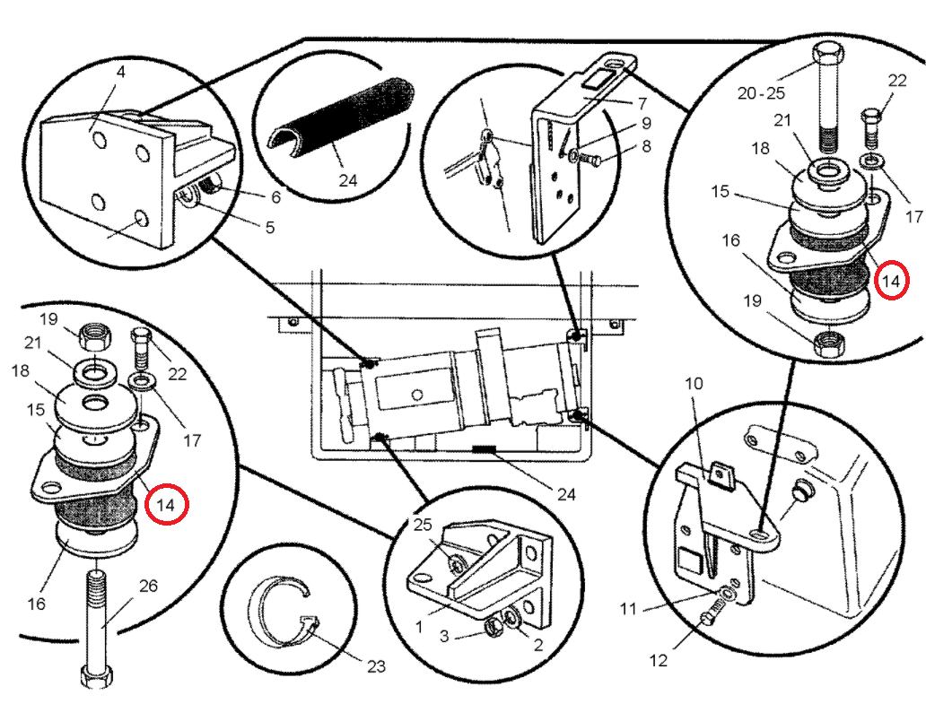 ПОДУШКА ДВИГАТЕЛЯ CAT TH 103 62 63 82 83 1224479