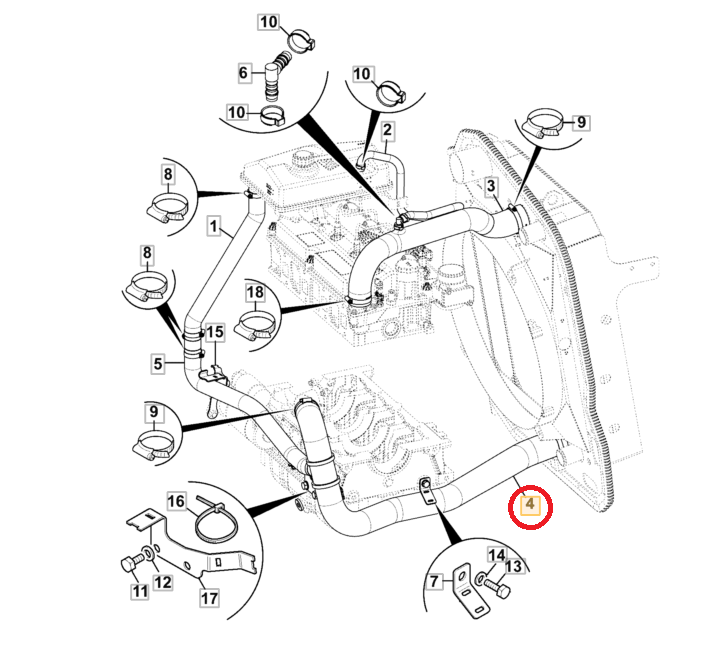 ШЛАНГ РАДИАТОРА НИЖНИЙ ПОГРУЗЧИК JCB 834/11430 OEM !!