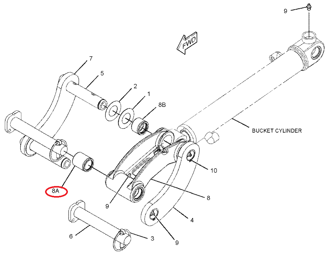 Втулка в головке привода CAT 301.5 301.8 30X40X35