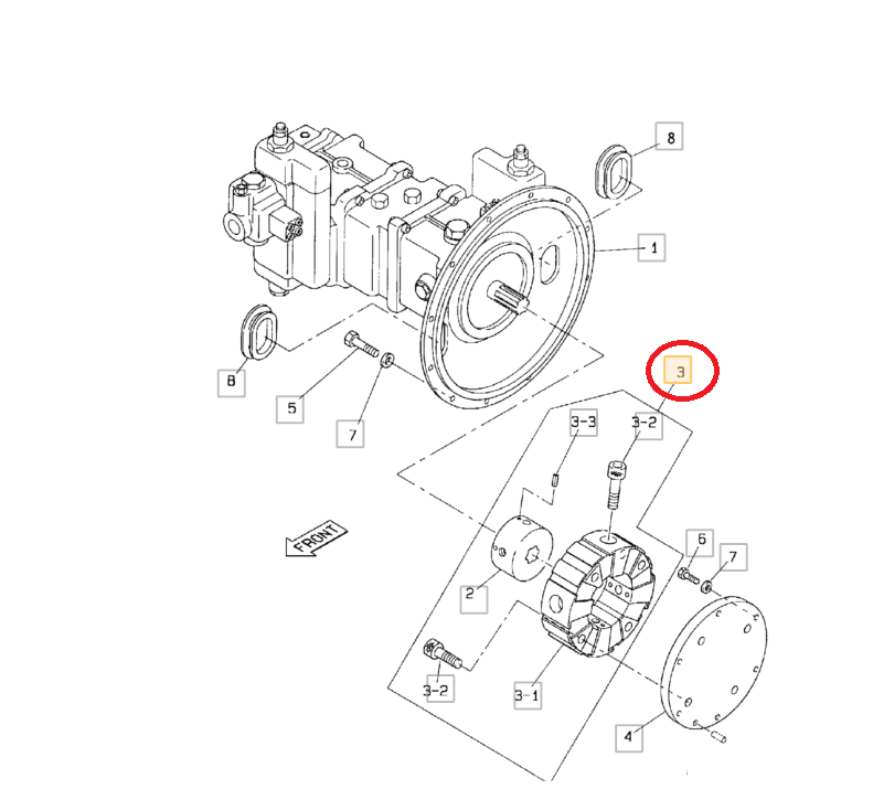 МУФТА ГИДРАВЛИЧЕСКОГО НАСОСА JCB СЕРИИ JS KNJ0186