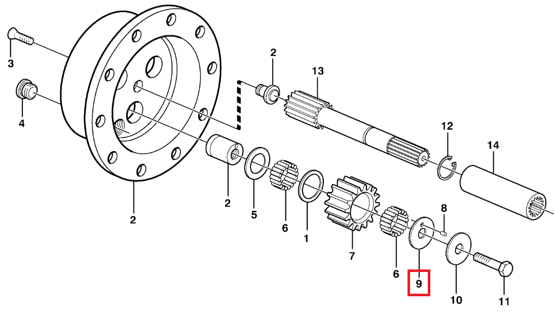 ШАЙБА СПУТНИКА ШЛЯПА VOLVO BL71 11709375