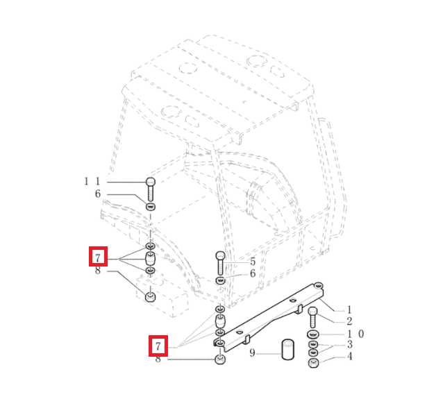 ПОДУШКА КАБИНЫ NEW HOLLAND FIAT 87569589