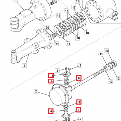 Ремкомплект кроссовера JCB (на 1 колесо) с подшипниками TIMKEN — фото 2