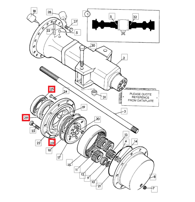 КОМПЛЕКТ СТУПИЦЫ КОЛЕСА JCB 3CX 4CX 907/52200 ДЛЯ 2 КОЛЕС