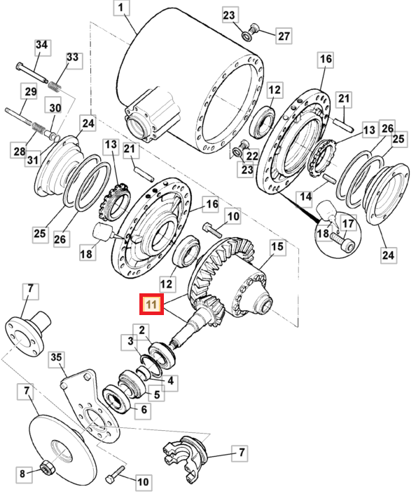 РОЛИК АТАКИ С КОЛЕСОМ ПОГРУЗЧИКА JCB 3.4 CX 458/70246