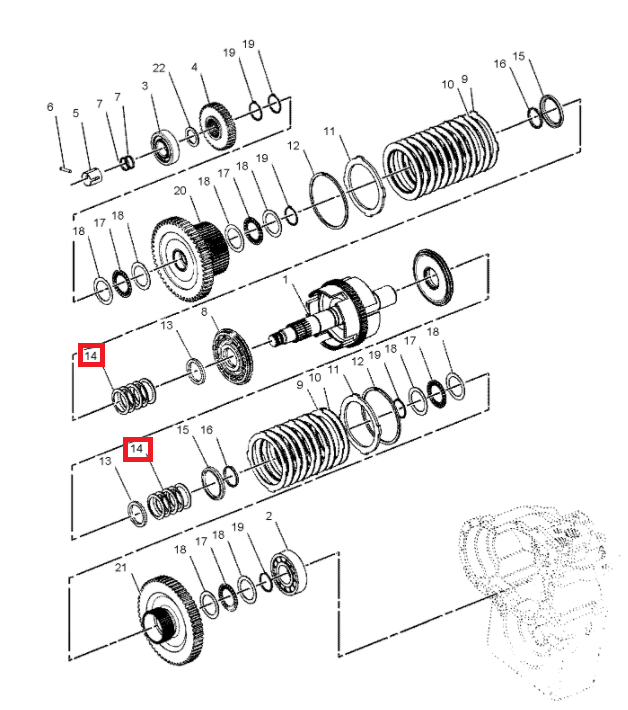 КОМПЛЕКТ ПРУЖИН ПОРШНЯ КОРОБКИ ПЕРЕДАЧ CAT TH 8I4487