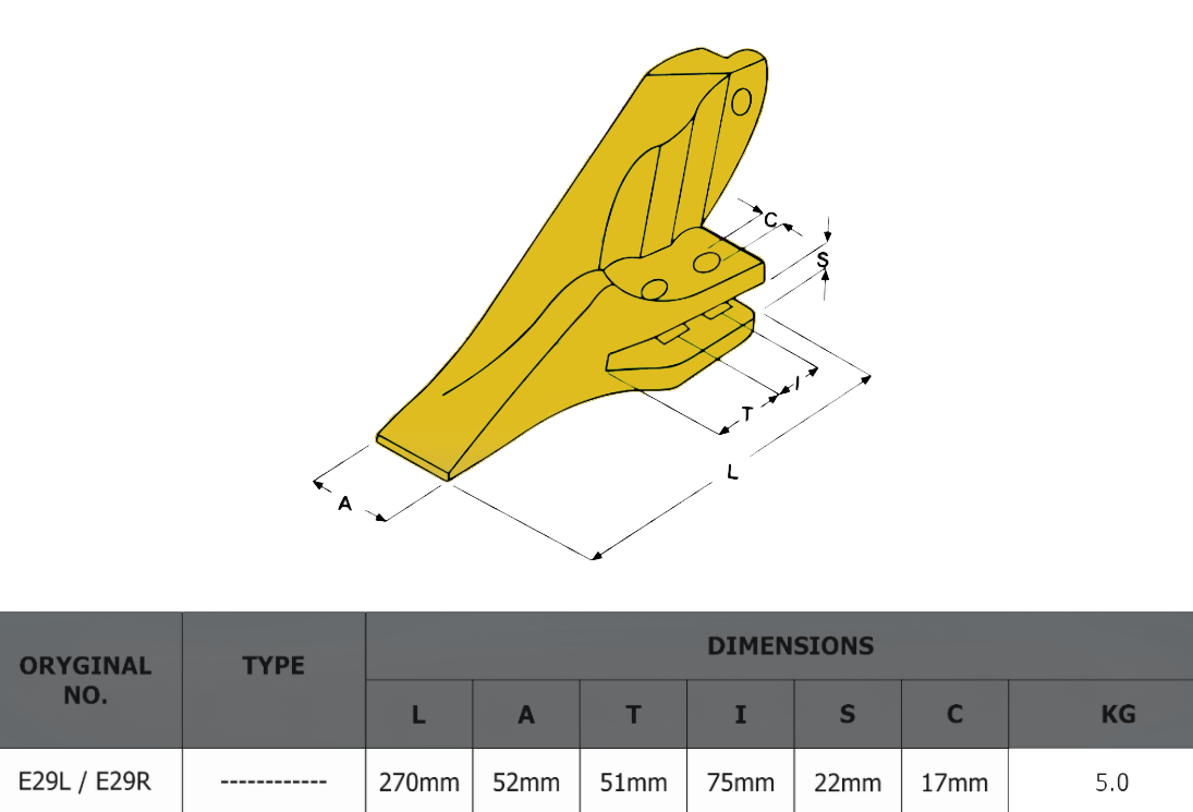 НАБОР ЗУБЬЕВ ЛОЖКИ 40 СМ CAT