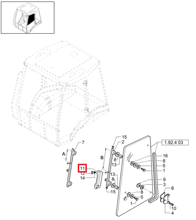 РУЧКА БОКОВОГО СТЕКЛА CASE СЕРИЯ SR ST 87353724 ORG