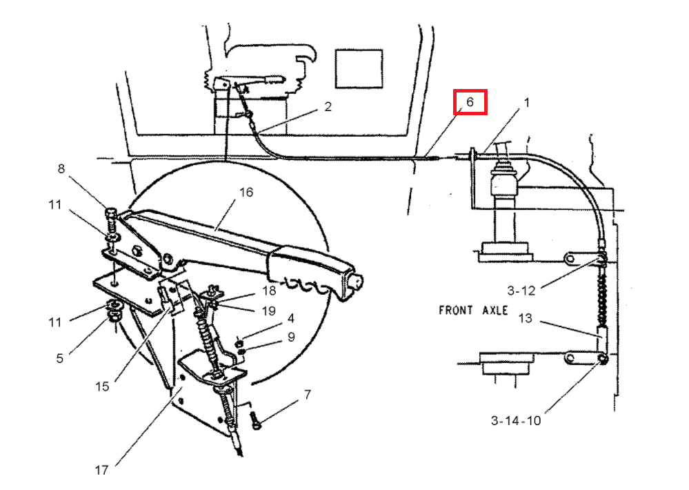 КАБЕЛЬ РУЧНОГО ТОРМОЗА CAT TH62 63 82 83 8I4631