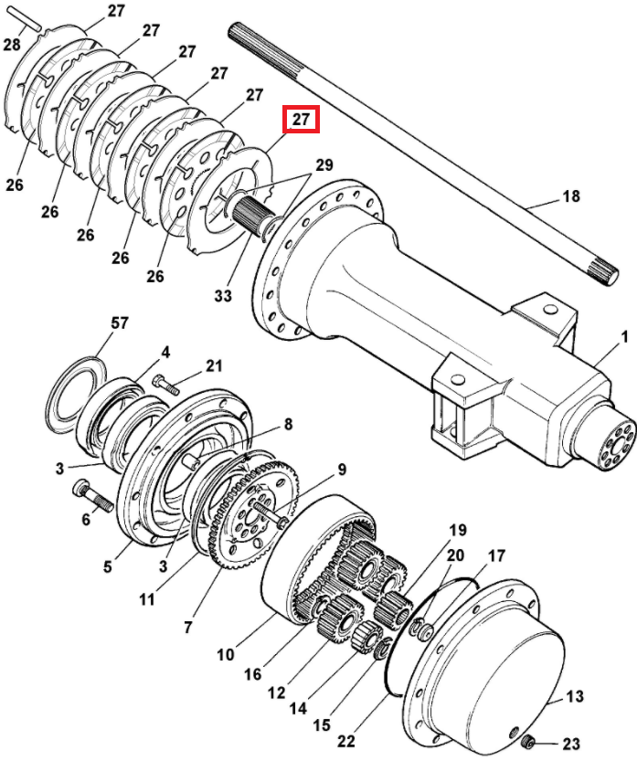 ТОРМОЗНАЯ ПРОКЛАДКА JCB 3CX 4CX 458/20285