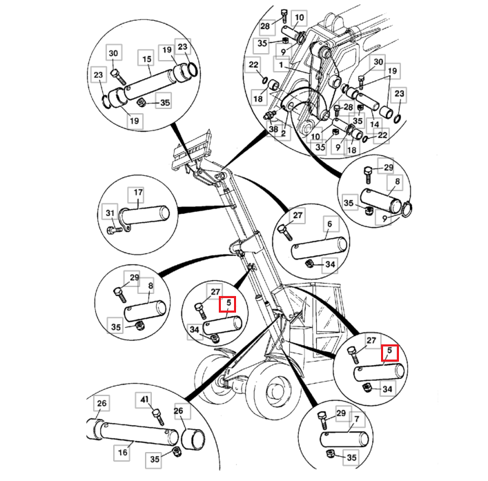 Штифт привода BOOM погрузчик JCB 811/90331 40x214