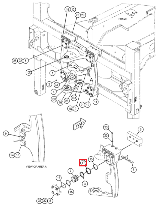 УПЛОТНЕНИЕ РАМЫ СКОЛЬЖЕНИЯ CAT 428E 428F 7K9208