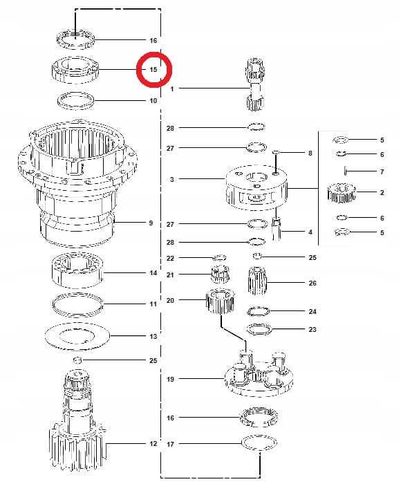 Верхний подшипник поворотного стола CAT M318 M320 1550870