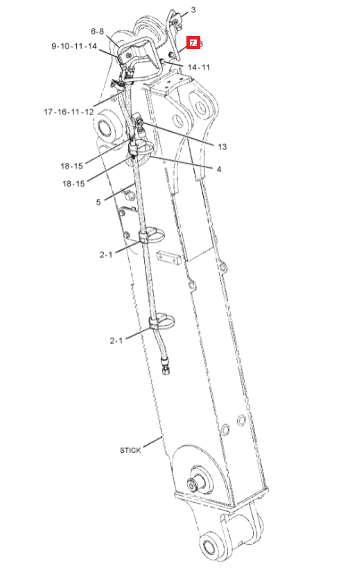 ГИДРАВЛИЧЕСКАЯ ТРУБА CAT 416E 428E 432E 3053571