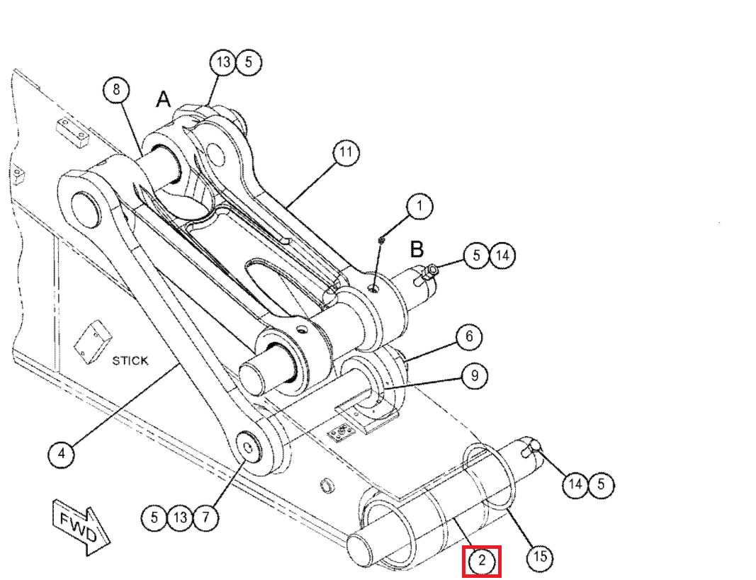 Штифт ковша Cat 318 320 322 324 0875805 80x545