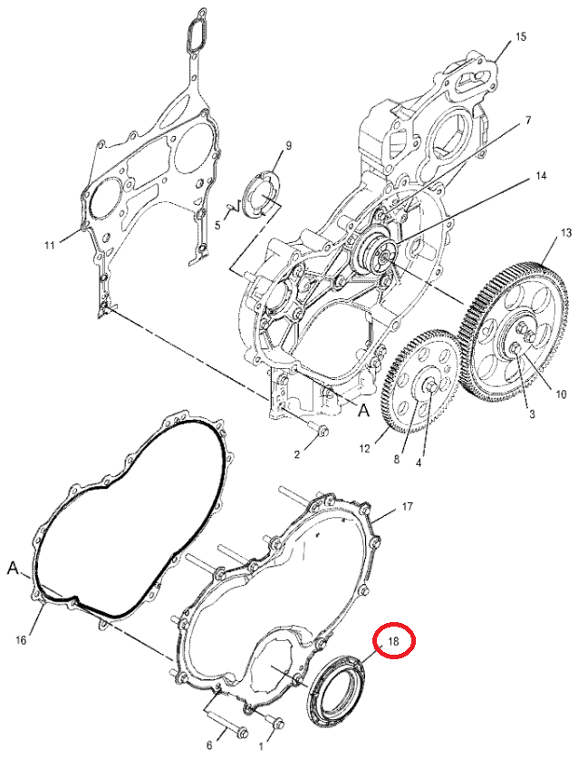 УПЛОТНИТЕЛЬ КОЛЕНЧАТОГО ВАЛА CAT 428F 428F2 3718062