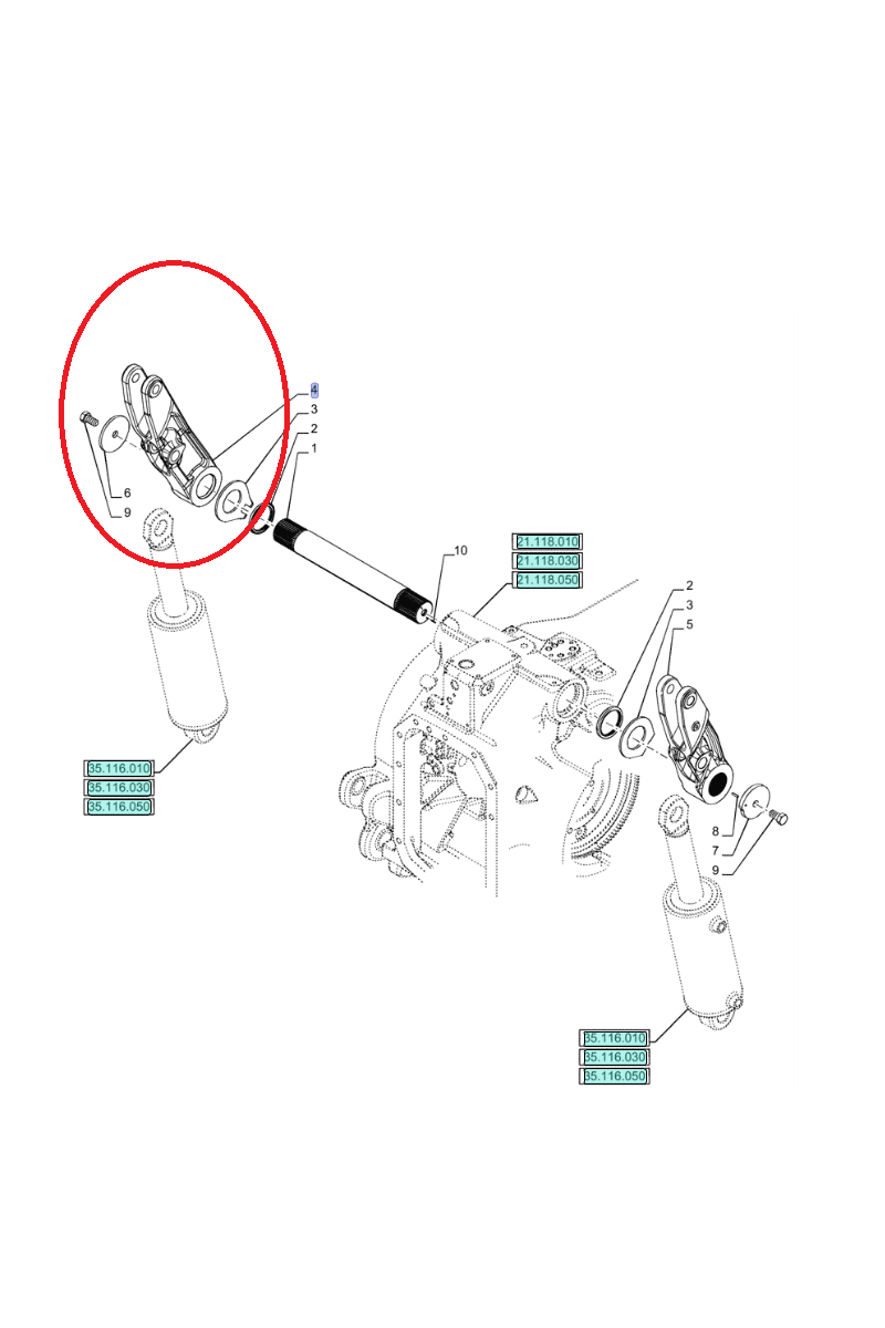 ПОДЪЕМНИК ЛЕВЫЙ New Holland CNH 48042380