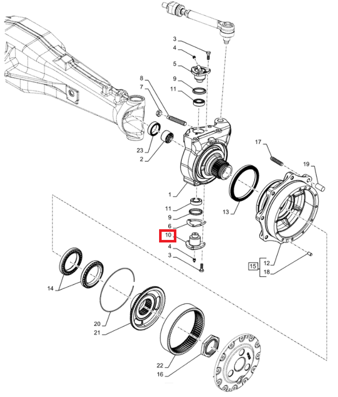 Нижний шарнирный шарнир NEW HOLLAND T5 87383400